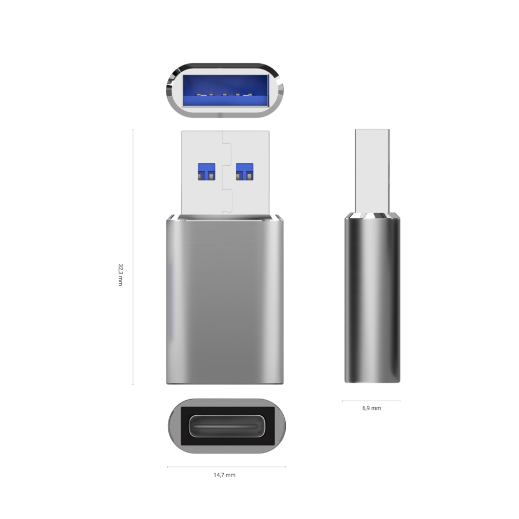 Adaptador Aisens USB-A 3.2 Gen2 para USB-C 3